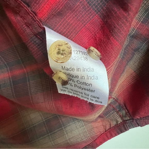 Mountain Hardwear Shirt Mens Spalding Red Plaid Button Down Long Sleeve Gorpcore - Picture 6 of 15